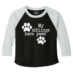 Siblings have paws Toddler Baseball-Direct To Garment Print-Brisco Baby