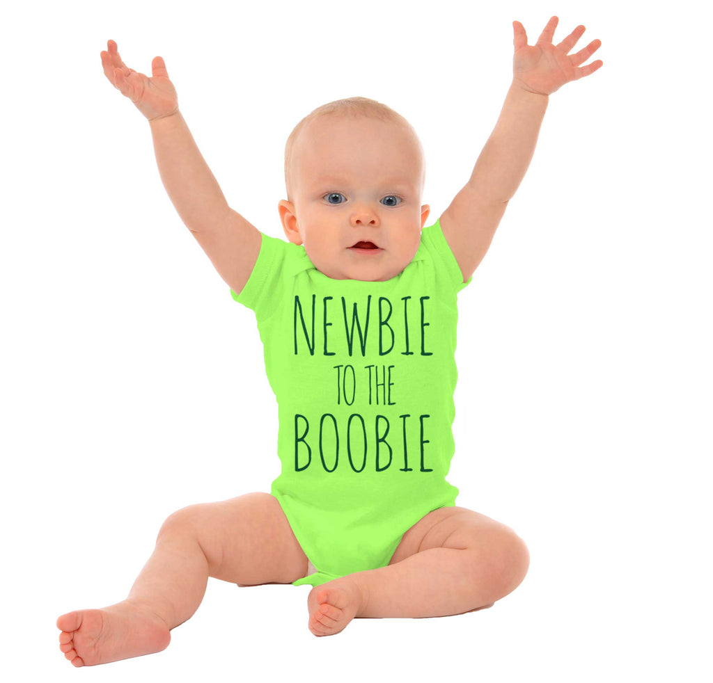 Newbie Boobie Romper Bodysuit-Direct To Garment Print-Brisco Baby