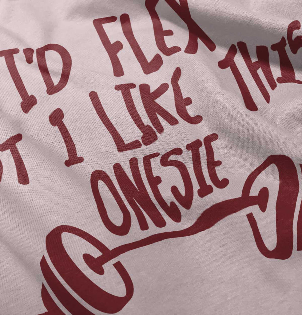 I'd Flex Baby Ruffled Trim Romper-Direct To Garment Print-Brisco Baby