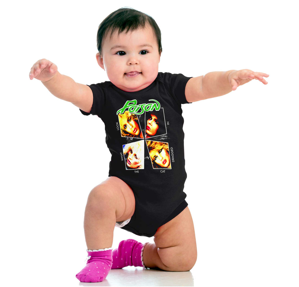 What The Cat Dragged In Romper Bodysuit-Direct To Garment Print-Brisco Baby