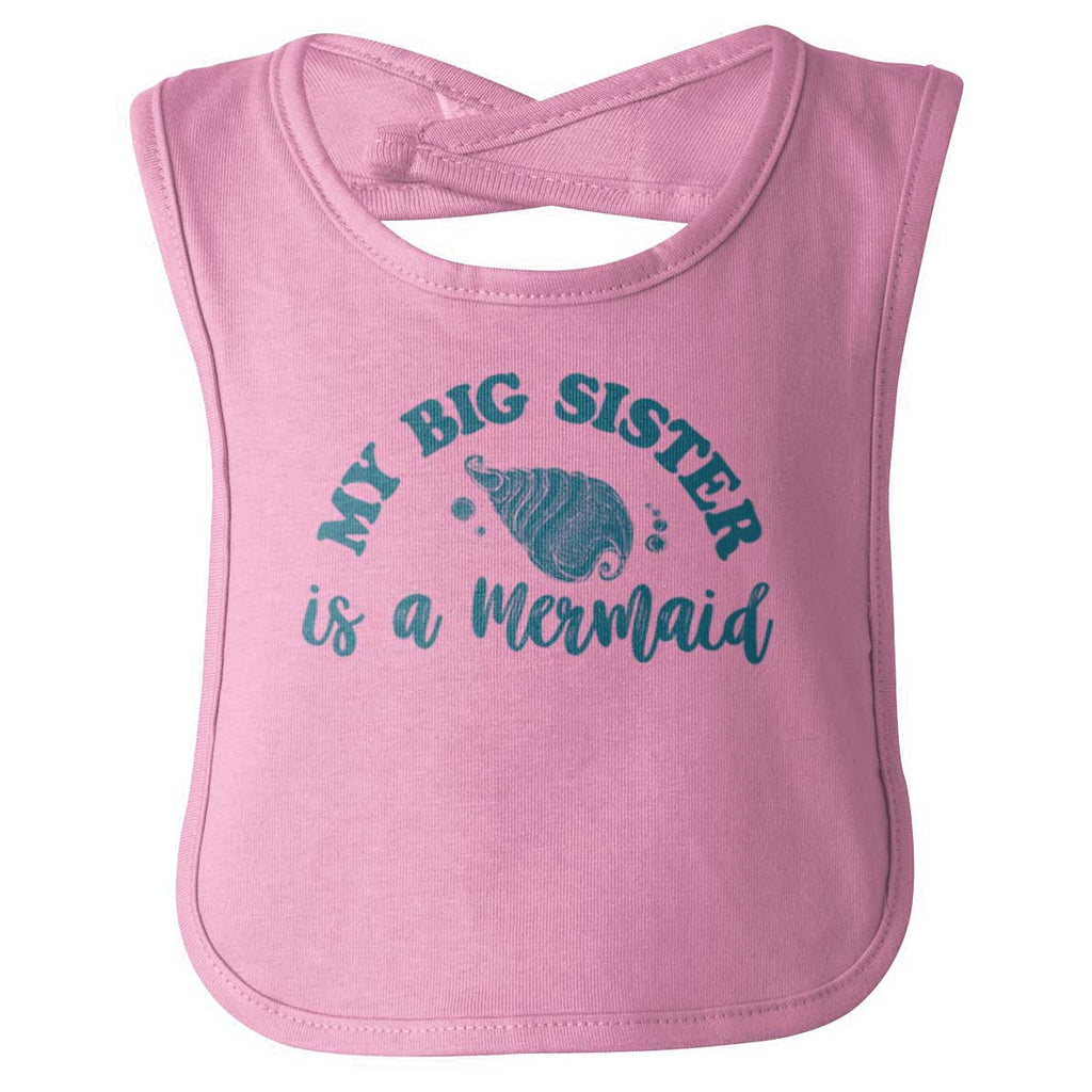 Big Sister Is A Mermaid Infant Baby Bib-Direct To Garment Print-Brisco Baby
