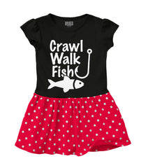 Crawl Walk Fish Baby Polka Dot Skirt Dress-Direct To Garment Print-Brisco Baby
