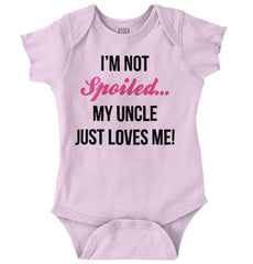 Not Spoiled Uncle Loves Me Romper Bodysuit-Direct To Garment Print-Brisco Baby