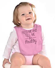 Tell Me I'm Pretty Infant Baby Bib-Direct To Garment Print-Brisco Baby