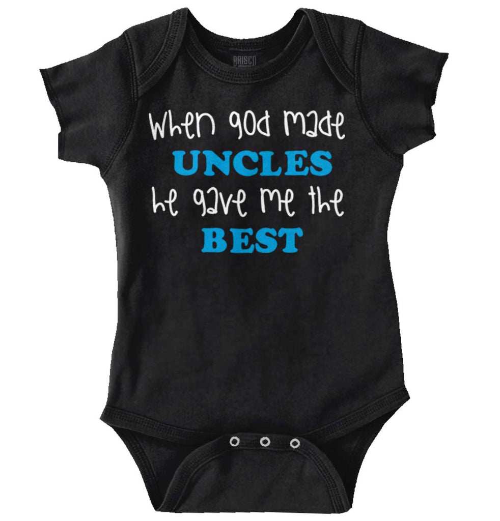 When God Made Uncles Romper Bodysuit-Direct To Garment Print-Brisco Baby