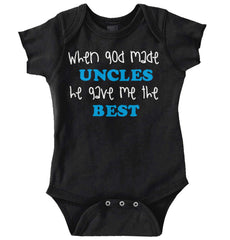 When God Made Uncles Romper Bodysuit-Direct To Garment Print-Brisco Baby