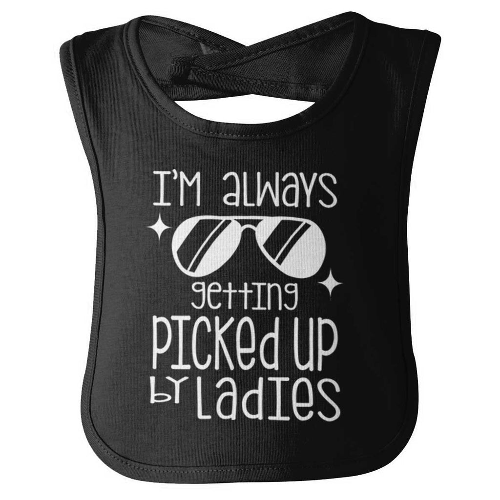 Picked Up By Ladies Infant Baby Bib-Direct To Garment Print-Brisco Baby