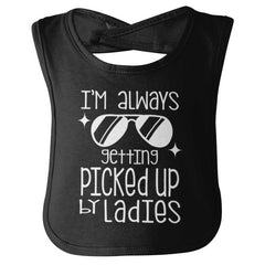 Picked Up By Ladies Infant Baby Bib-Direct To Garment Print-Brisco Baby