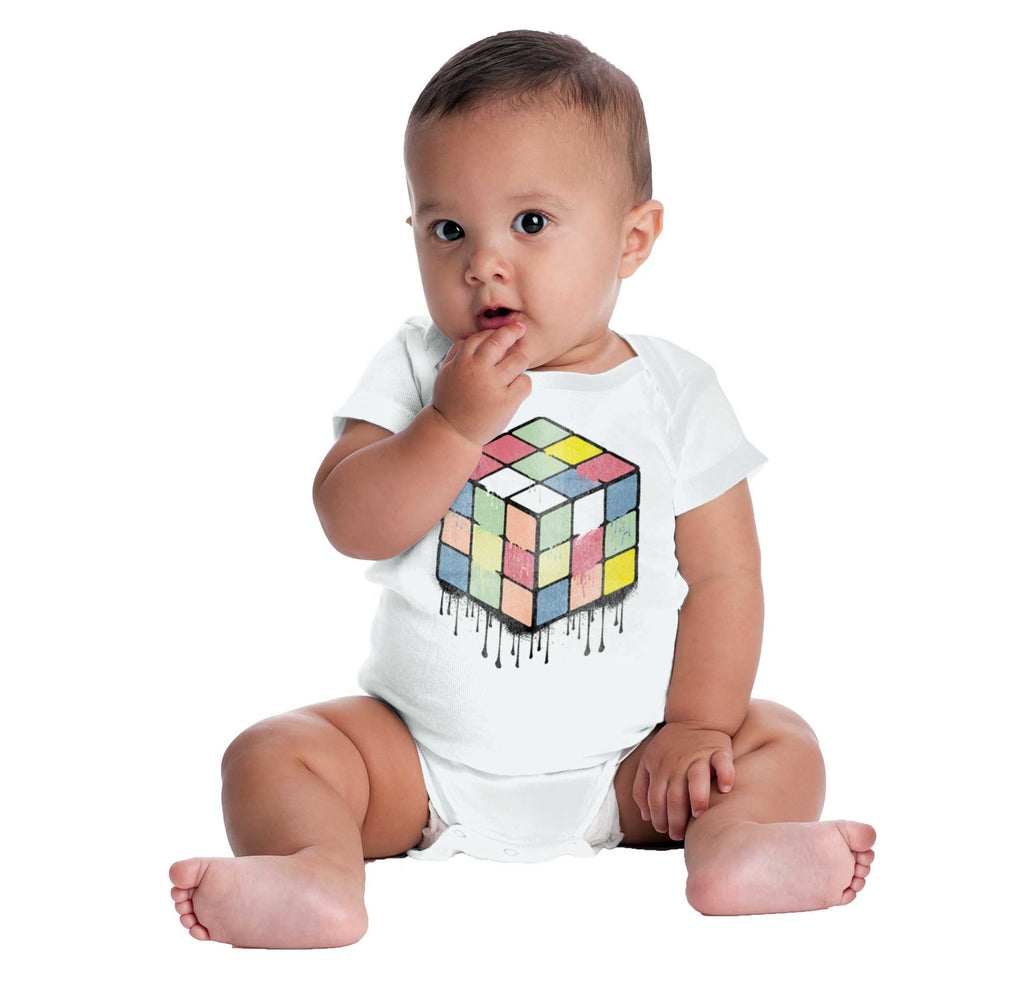 Vintage Rubiks Romper Bodysuit-Direct To Garment Print-Brisco Baby