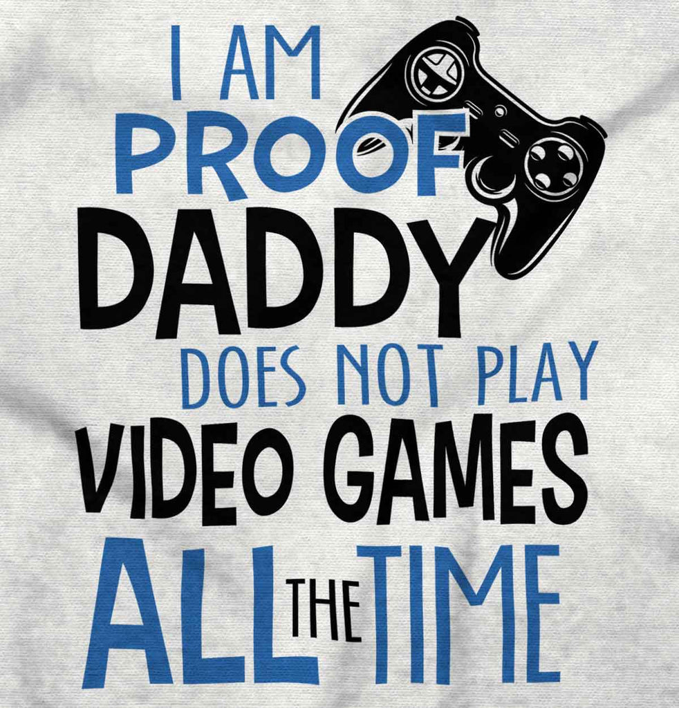 Daddy Plays Video Games Ringer Romper Bodysuit-Direct To Garment Print-Brisco Baby