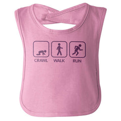 Crawl Walk Run Infant Baby Bib-Direct To Garment Print-Brisco Baby