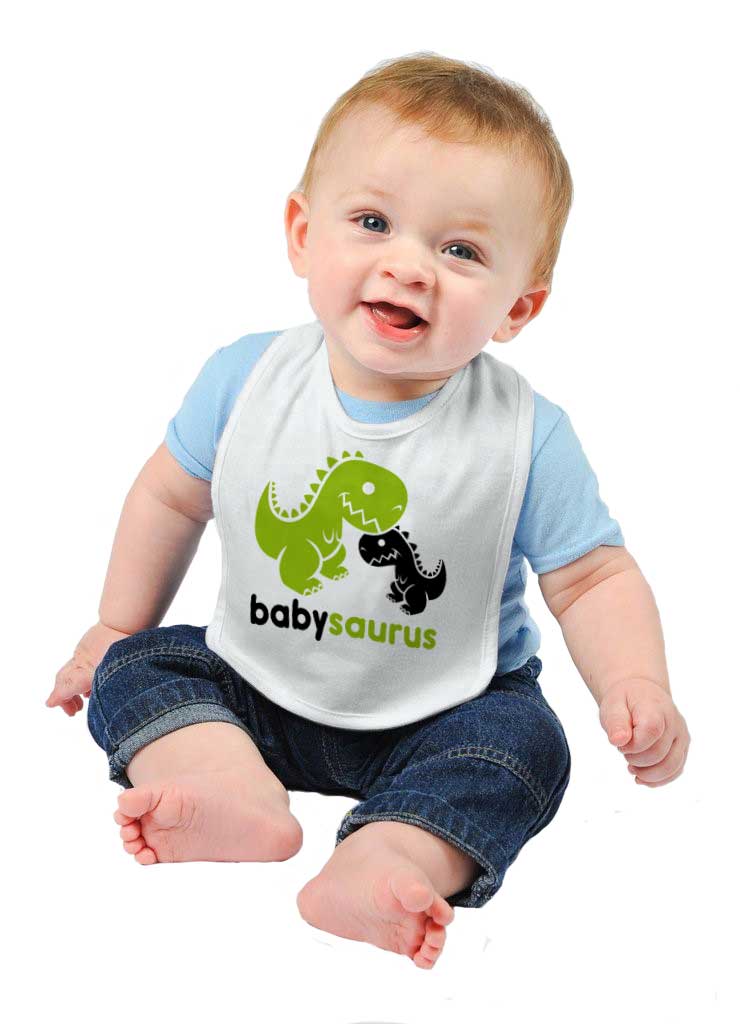 Babysaurus Rex Infant Baby Bib-Direct To Garment Print-Brisco Baby