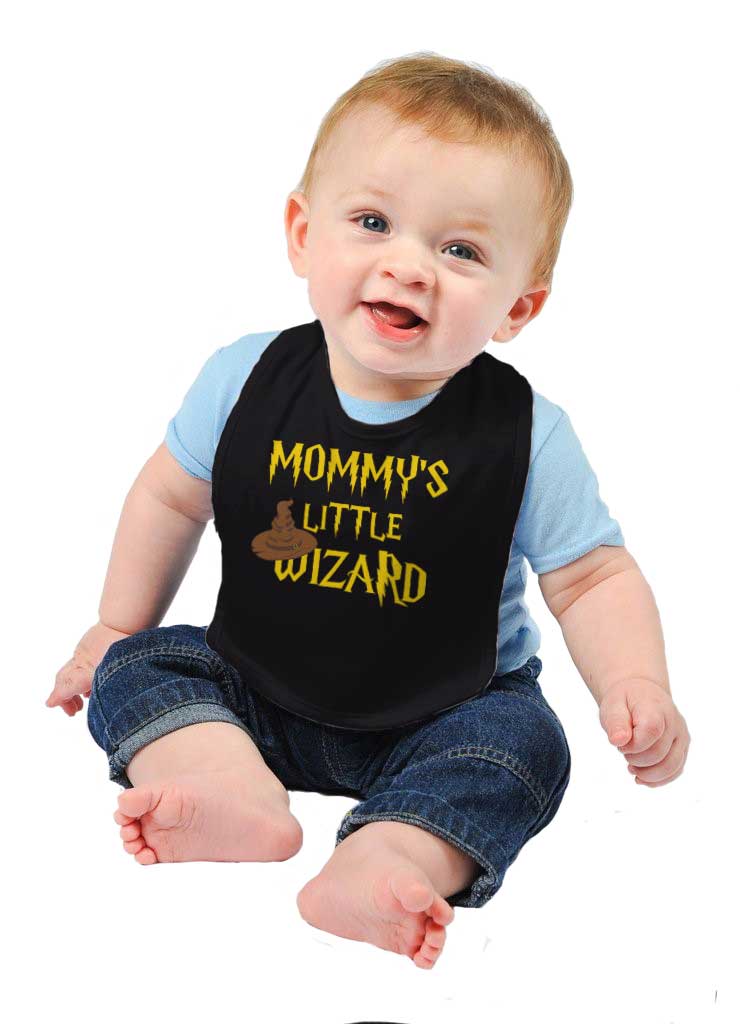 Mommy's Little Wizard Infant Baby Bib-Direct To Garment Print-Brisco Baby