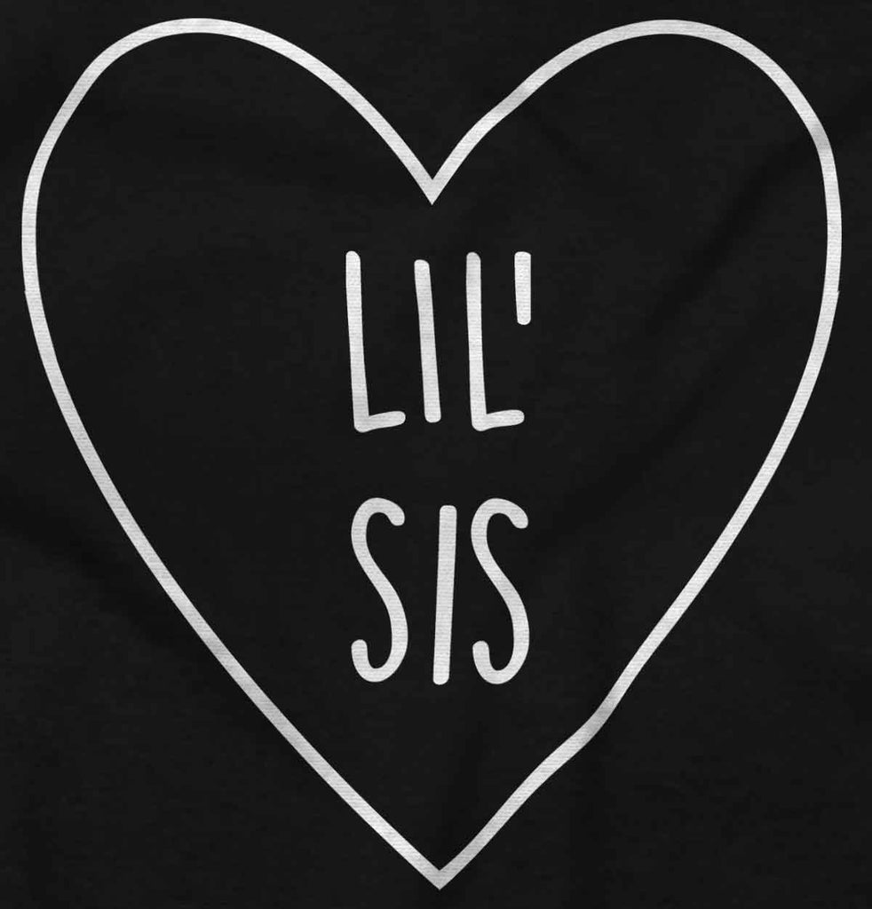 Lil' Sis Heart Infant Baby Bib-Direct To Garment Print-Brisco Baby