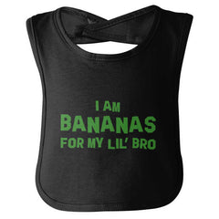 I Am Bananas For My Lil' Bro Infant Baby Bib-Direct To Garment Print-Brisco Baby