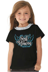 Sent From Heaven Toddler Ruffled Trim T-Shirt-Direct To Garment Print-Brisco Baby