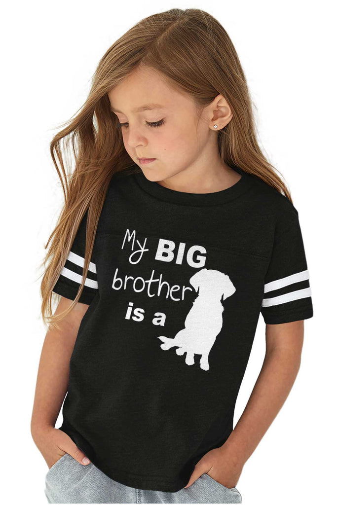 Brother is a Dog Toddler Football Jersey Tee-Direct To Garment Print-Brisco Baby