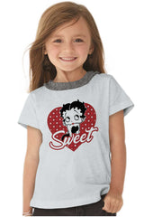 Sweet Toddler Ruffled Trim T-Shirt-Direct To Garment Print-Brisco Baby