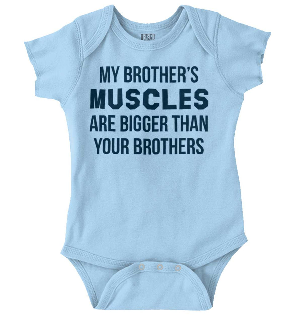 My Brother's Muscles Romper Bodysuit-Direct To Garment Print-Brisco Baby