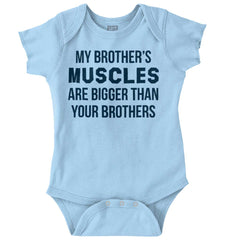 My Brother's Muscles Romper Bodysuit-Direct To Garment Print-Brisco Baby