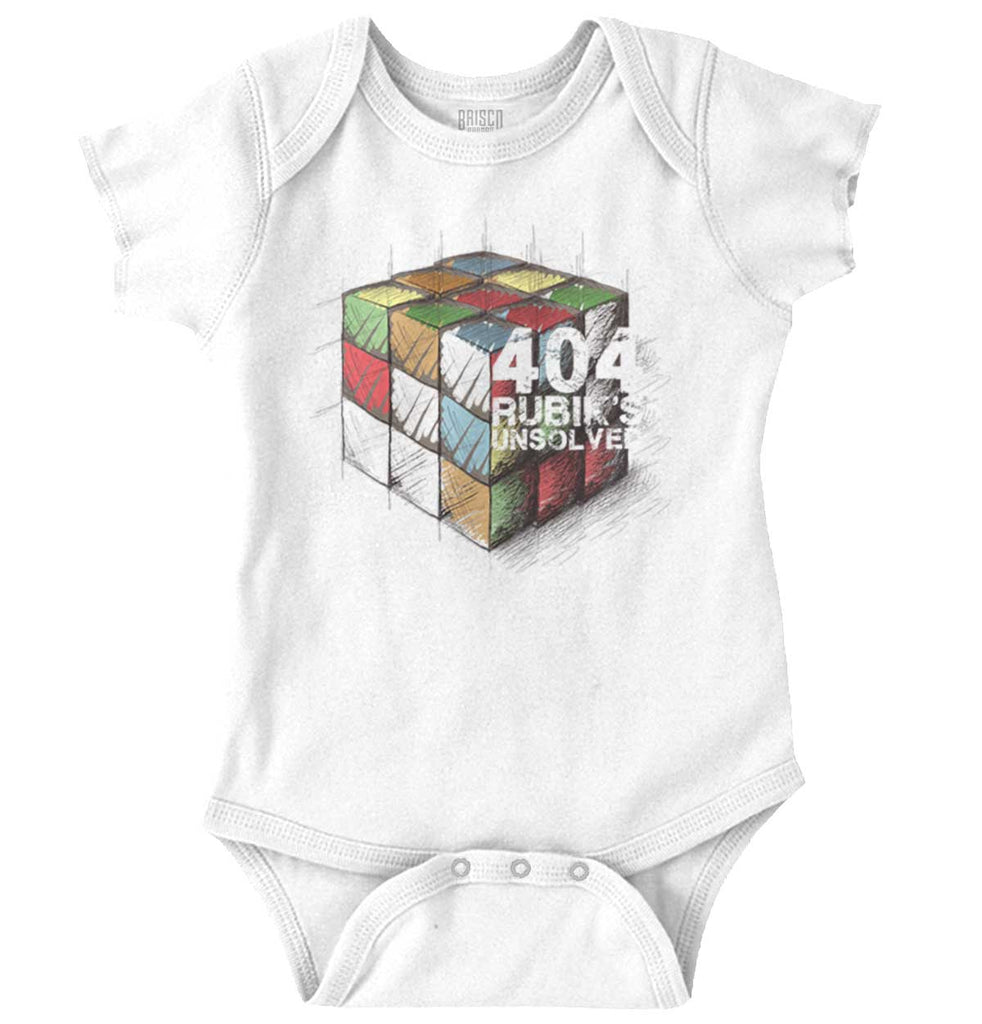 Cube Not Found Romper Bodysuit-Direct To Garment Print-Brisco Baby
