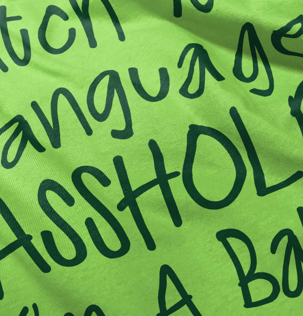 Watch The Language Romper Bodysuit-Direct To Garment Print-Brisco Baby