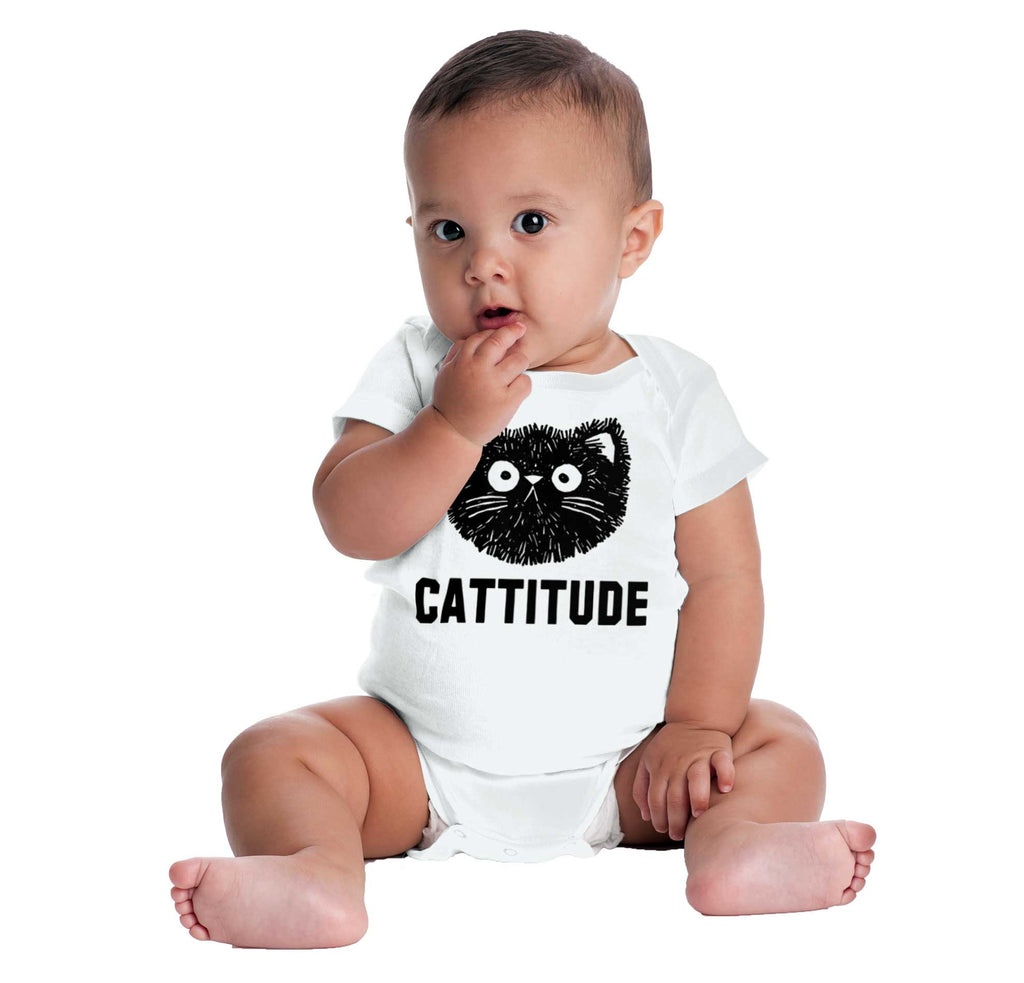 Cattitude Romper Bodysuit-Direct To Garment Print-Brisco Baby