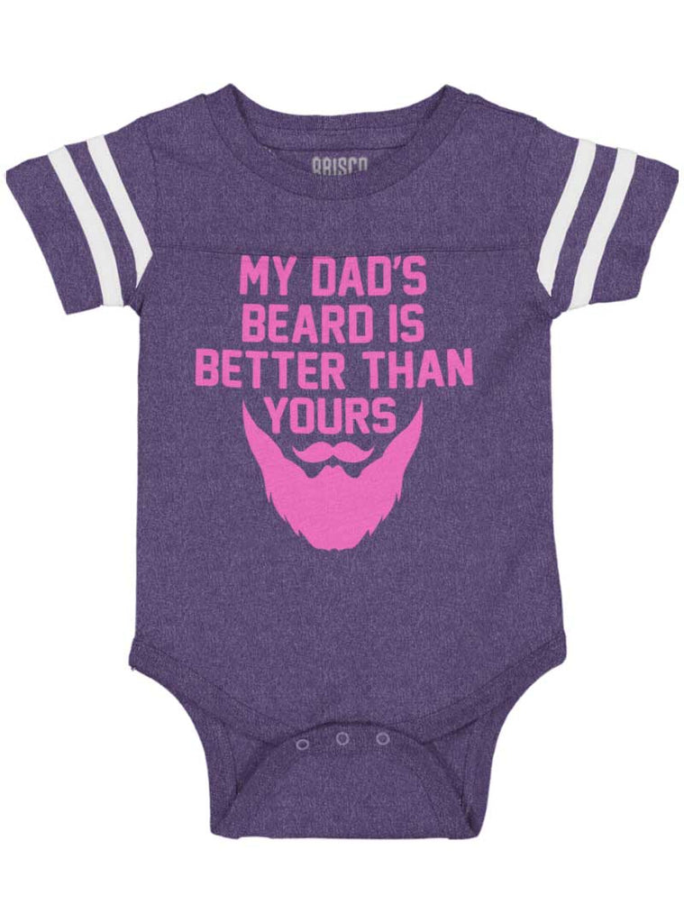 Dad's Beard Football Romper Bodysuit-Direct To Garment Print-Brisco Baby