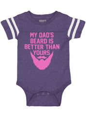 Dad's Beard Football Romper Bodysuit-Direct To Garment Print-Brisco Baby