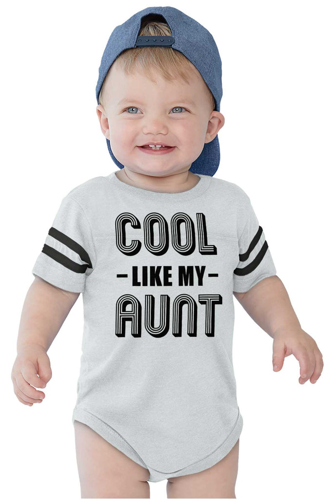 Aunt is Single Football Romper Bodysuit-Direct To Garment Print-Brisco Baby