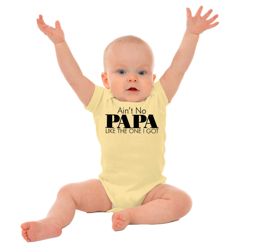 Ain't No Papa Like Mine Romper Bodysuit-Direct To Garment Print-Brisco Baby