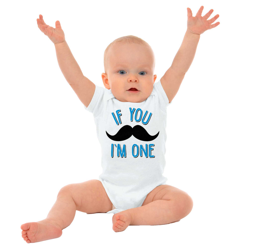 If You Mustache I'm Romper Bodysuit-Direct To Garment Print-Brisco Baby