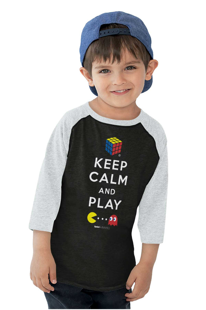 Keep Calm And Play Toddler Baseball-Direct To Garment Print-Brisco Baby