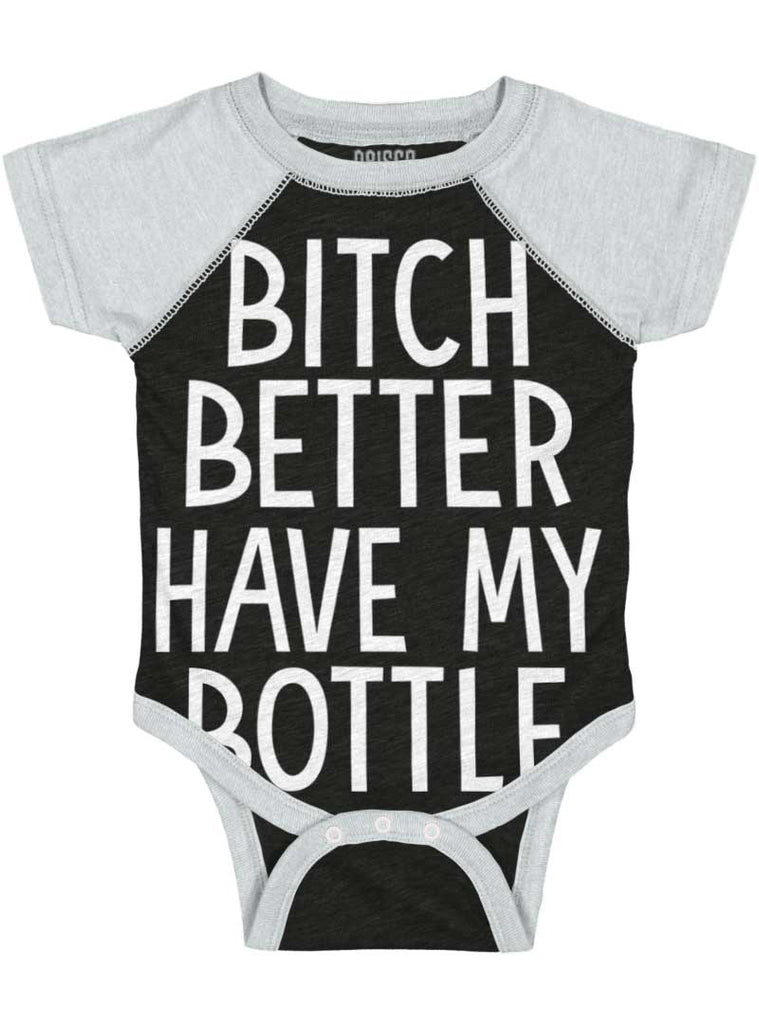 My Bottle Raglan Romper Bodysuit-Direct To Garment Print-Brisco Baby
