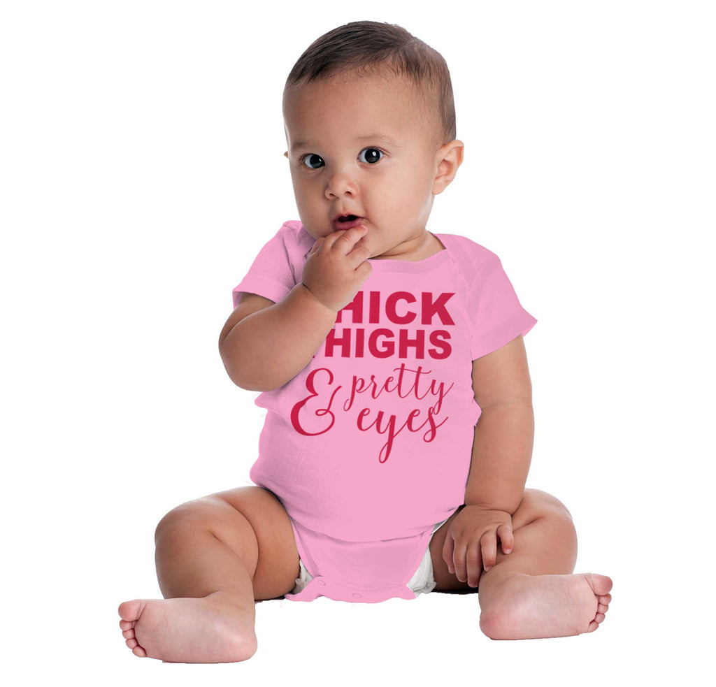 Thick Thighs Romper Bodysuit-Direct To Garment Print-Brisco Baby
