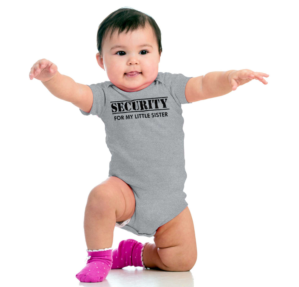 Security For My Little Sister Romper Bodysuit-Direct To Garment Print-Brisco Baby