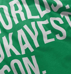 Worlds Okayest Son Romper Bodysuit-Direct To Garment Print-Brisco Baby