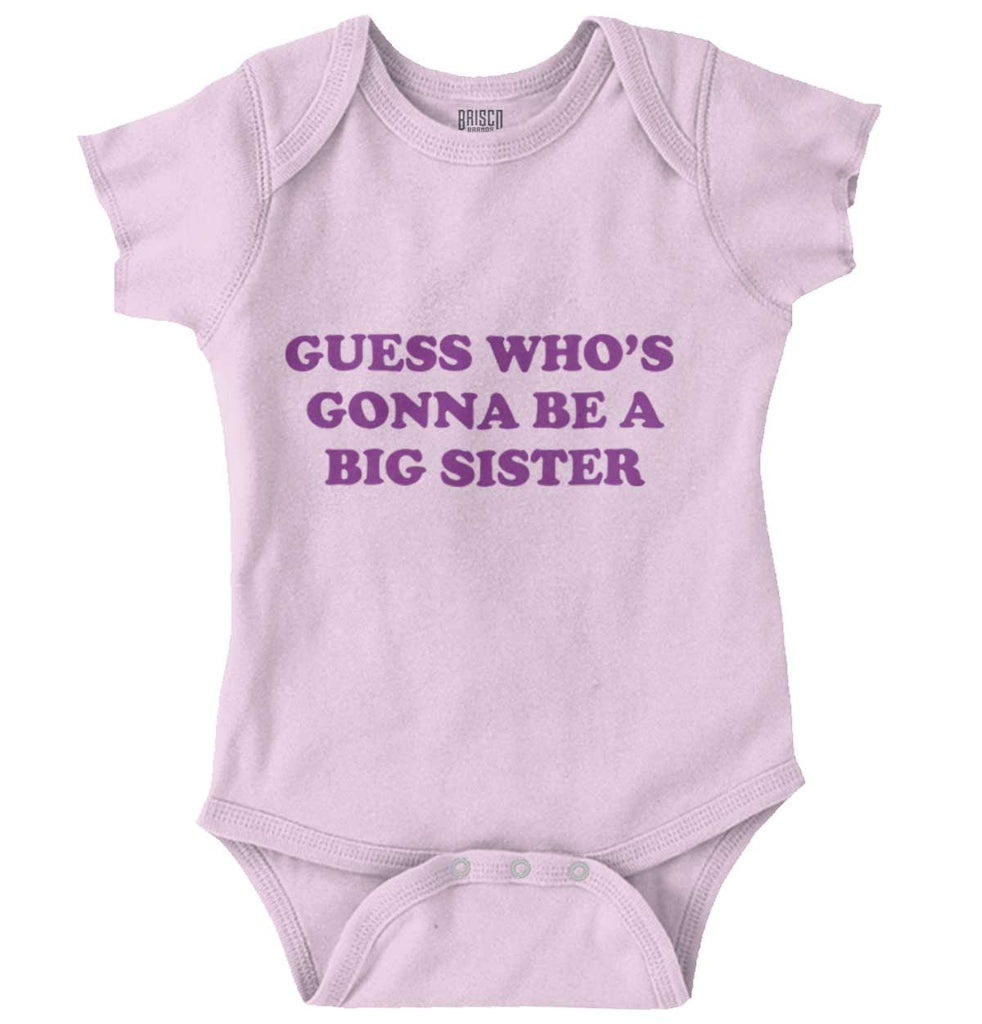 Guess Who's Gonna Be A Big Sister? Romper Bodysuit-Direct To Garment Print-Brisco Baby