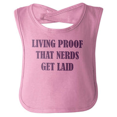 Nerds Get Laid Infant Baby Bib-Direct To Garment Print-Brisco Baby