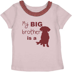 Brother is a Dog Toddler Ruffled Trim T-Shirt-Direct To Garment Print-Brisco Baby