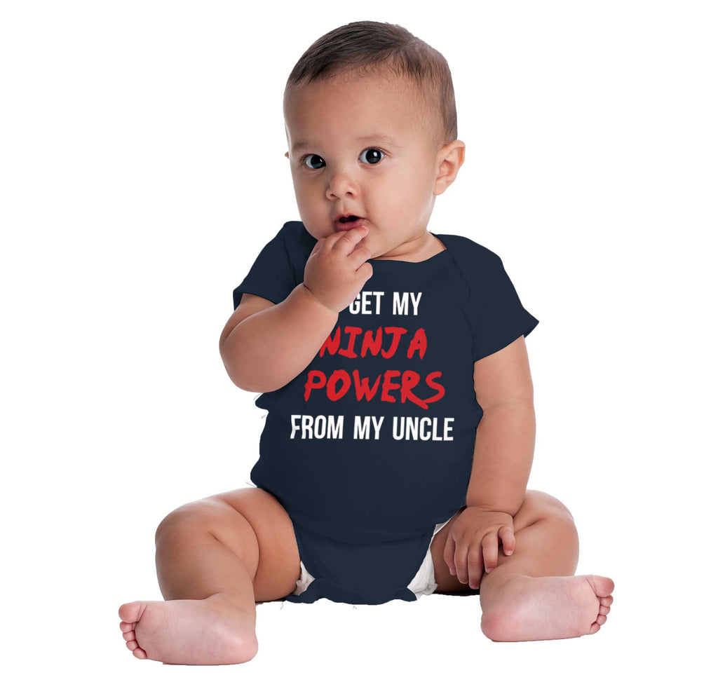 Get Ninja Powers From Uncle Romper Bodysuit-Direct To Garment Print-Brisco Baby