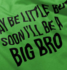 I May Be Little But Soon I'll Be A Big Bro Romper Bodysuit-Direct To Garment Print-Brisco Baby