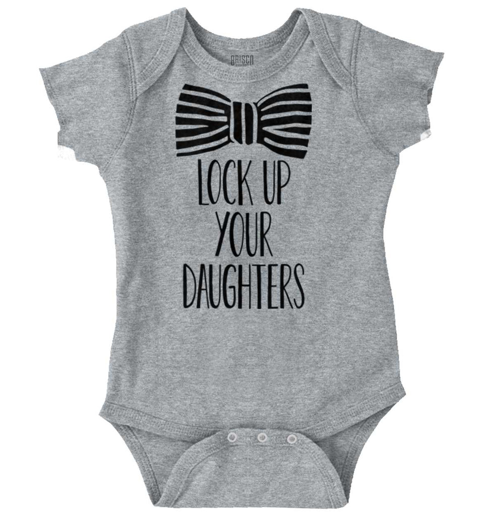 Lock Up Your Daughters Romper Bodysuit-Direct To Garment Print-Brisco Baby