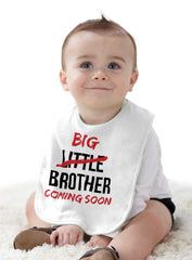 Big Brother Coming Soon Infant Baby Bib-Direct To Garment Print-Brisco Baby