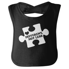 Different Not Less Infant Baby Bib-Direct To Garment Print-Brisco Baby