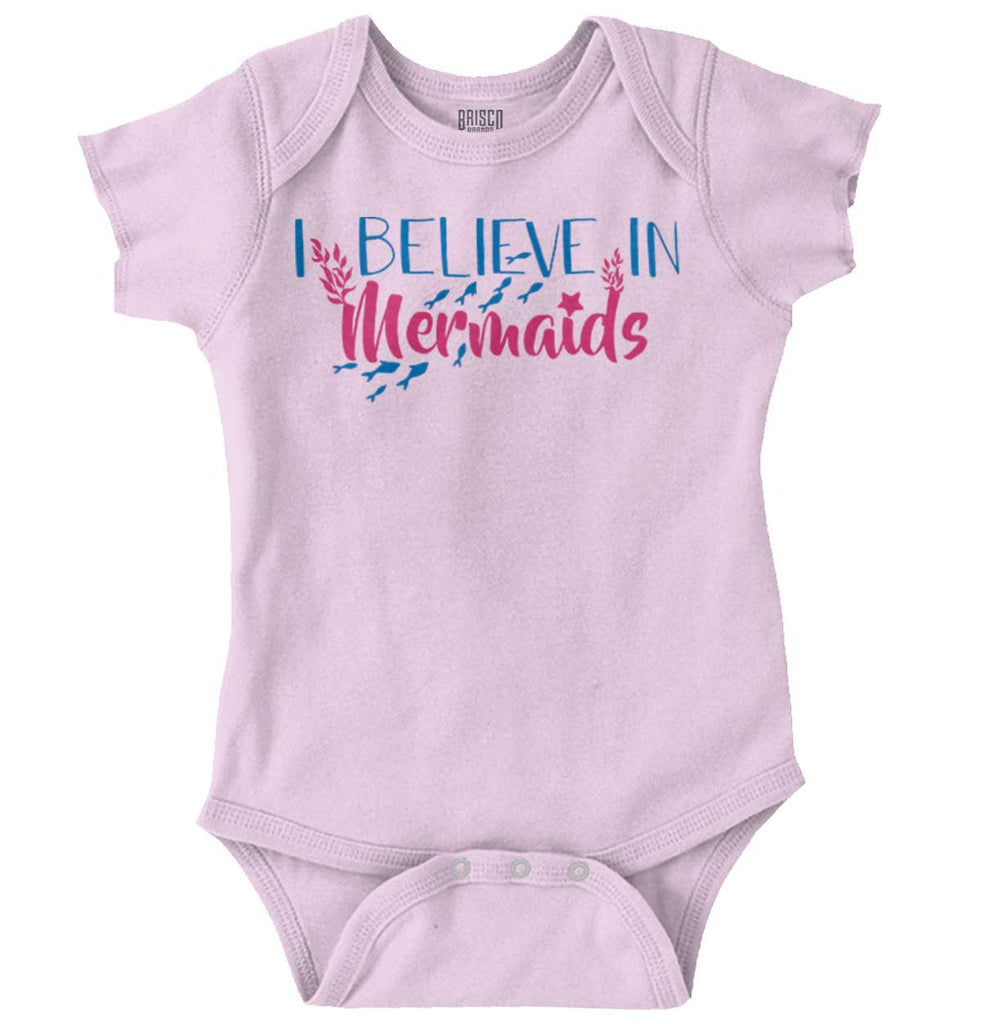 Believe In Mermaids Romper Bodysuit-Direct To Garment Print-Brisco Baby