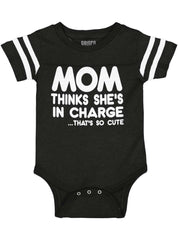 In Charge Football Romper Bodysuit-Direct To Garment Print-Brisco Baby