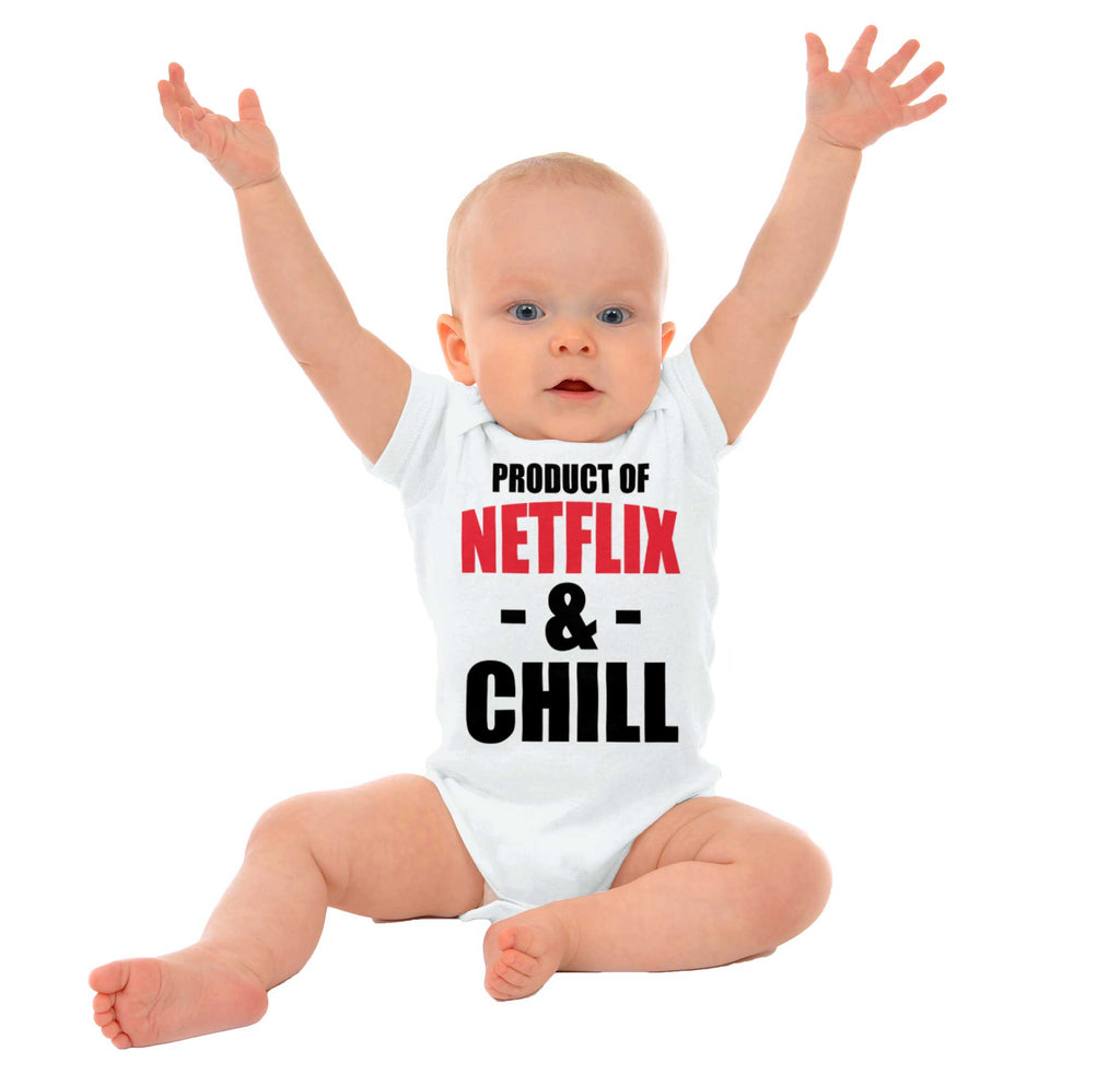 Netflix & Chill Romper Bodysuit-Direct To Garment Print-Brisco Baby
