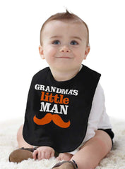 Grandmas Little Man Infant Baby Bib-Direct To Garment Print-Brisco Baby