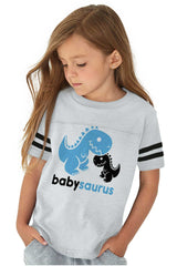 Babysaurus Rex Toddler Football Jersey Tee-Direct To Garment Print-Brisco Baby